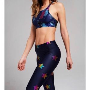 Terez Navy Rainbow Star Foil Uplift Leggings